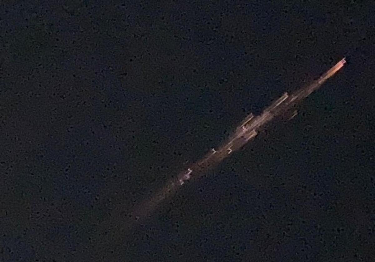Image of the fireball that flew over Andalucía, Murcia and the south of Alicante until it reached the Balearic Islands.
